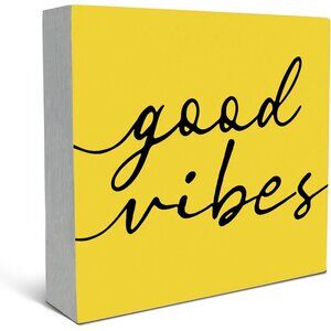 Inspirational Quotes Wood Box Sign Desk Decor, Inspirational Wooden Block Box Si